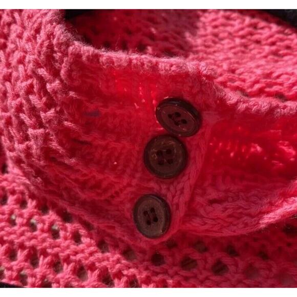 Free People Beach Keyhole Back Sweater Dress Salmon Pink Long Sleev Fauxchet - Picture 4 of 4